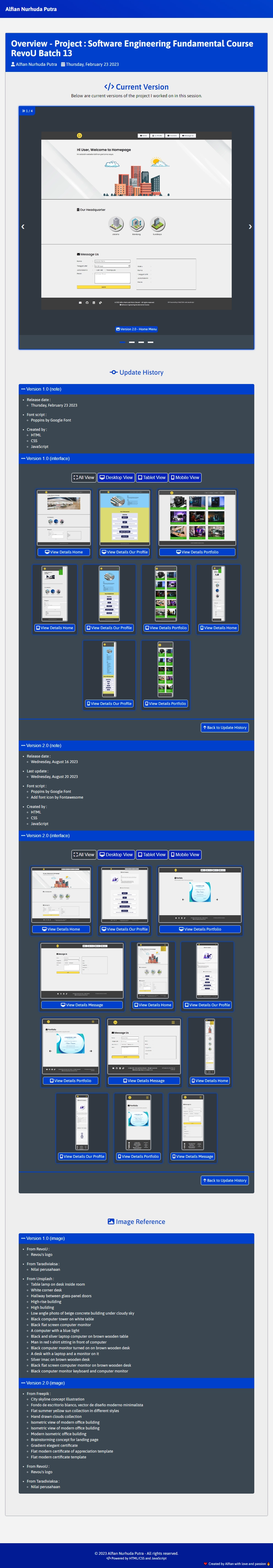 Tablet view for Overview Menu